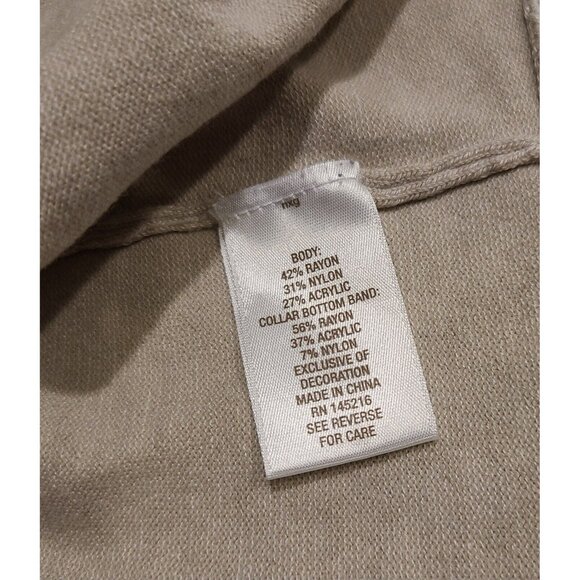 Dress Barn Woman XL Open Front Asymmetrical Hem Cardigan Sweater Zipper Accent - Picture 8 of 15